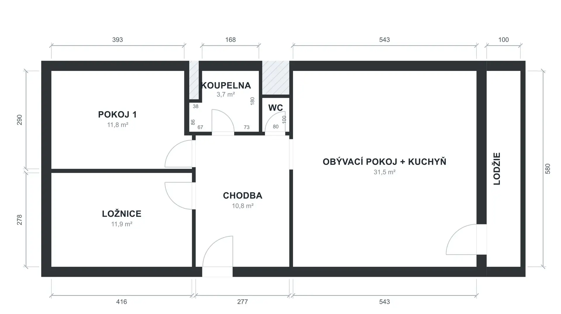 Pronájem bytu 3+kk 72 m², Říčany